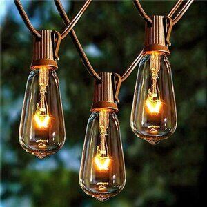 Outdoor String Lights 20FT with 22 Edison Bulbs Vintage Bistro Lights Waterproof